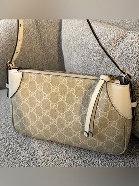 Gucci Ophidia GG Canvas White Shoulder Bag Small – Excellent Condition